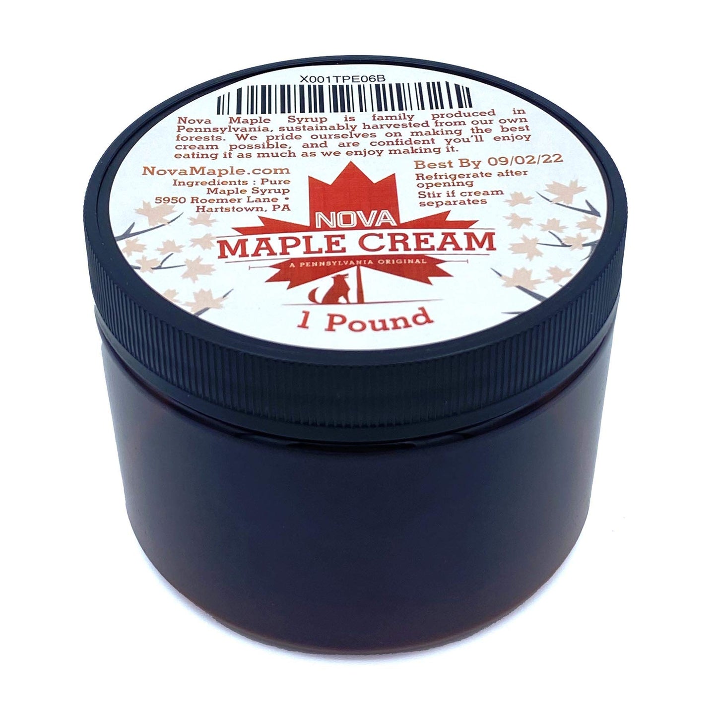 Nova Maple Syrup Maple Cream Butter Spread - Pure Grade-A, 1 Pound