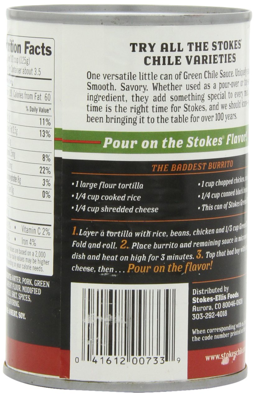 Stokes Green Chile Sauce With Pork, 15 Ounce
