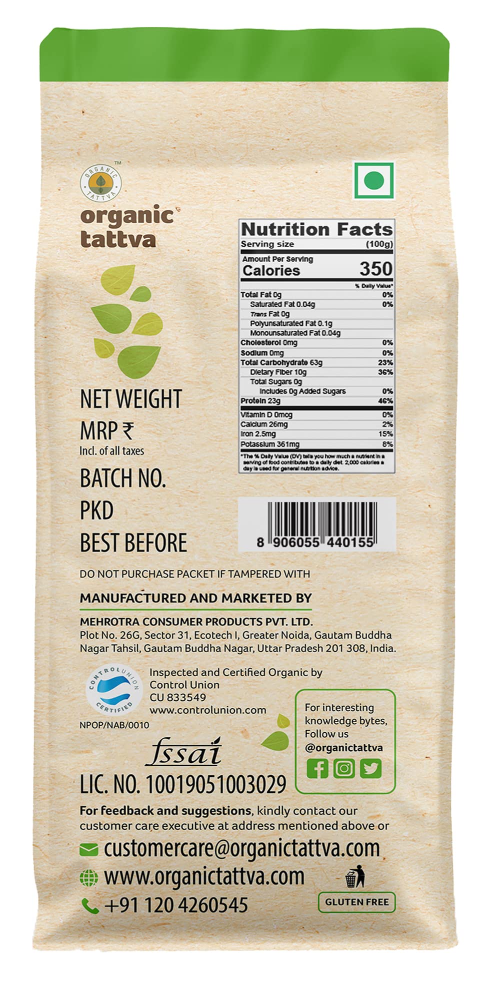 Organic Tattva Masoor Malka Split, 1Kg