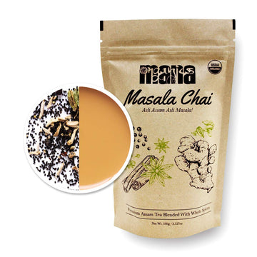 Organic Masala Chai Tea By Mana Organics - Made With Whole Spices: Cinnamon, Cardamom, Cloves, Pepper, Staranise & Ginger Blende