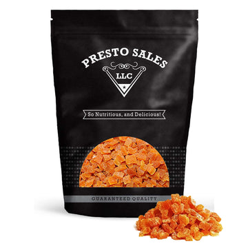 Presto Sales Apricot, Fancy Chopped, Sweet Turkish, 32 Oz. | No Added Sugar, Dried Fruit, Snack | Dietetic, Vegan, Intense Flavor, Burst Of Energy, 1 Choice | Resealable 2 Lbs. Bag