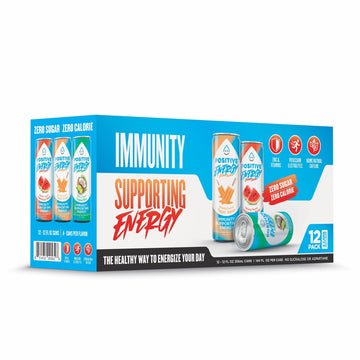 POSITIVE ENERGY Positive Energy Drink Variety Pack - Zero Sugar, Zero Calorie, Hydrating Electrolytes, 12 Fl Oz (Pack of 12)