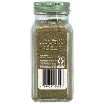 Simply Organic Ground Coriander Seed, Certified Organic | 2.29 oz | Pack of 6 | Coriandrum sativum L.