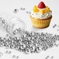 Sugarzy Edible Pearl Sugar Sprinkles for Cake Decorating, 130g, Silver Pearl, Large Size, Ideal for Cupcakes and Cookies