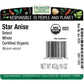 Frontier Co-op Organic Whole Star Anise, 16 oz (Pack of 3)