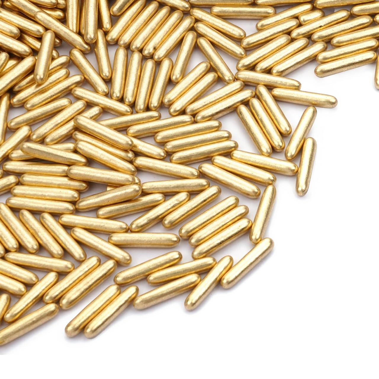 Dazzjoy Gold Rods Sprinkles, Edible Sugar Sprinkles, 120G/4.23Oz, Cupcake Toppers, Cake Decorations, Ice Cream, Wedding Party Va