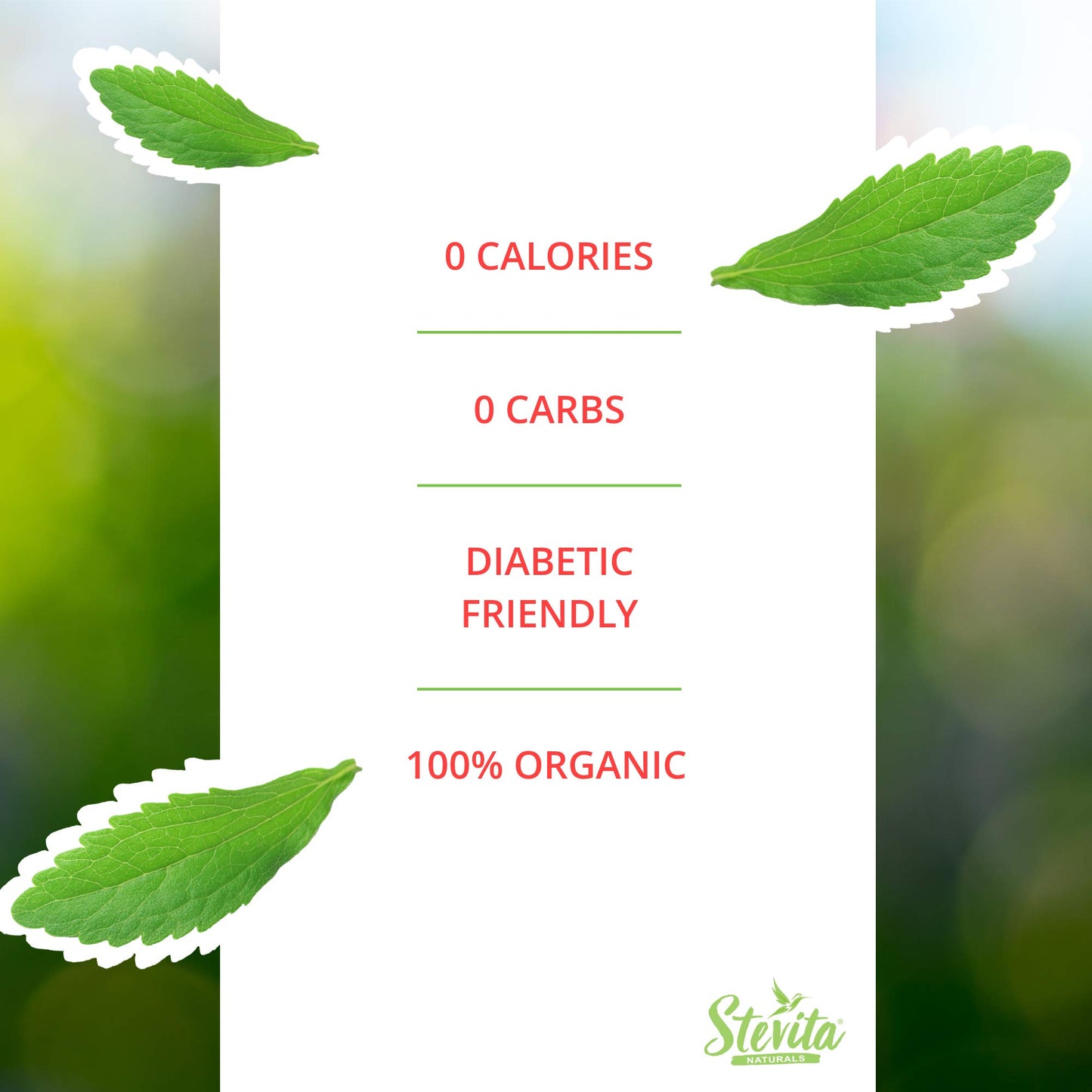 Stevita Organic Stevia Extra Sweet - 50 Packets - All-Natural, No Calorie Sweetener - Usda Organic, Non-Gmo, Vegan, Kosher, Keto