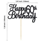 Gyufise 1 Pack Happy 60Th Birthday Cake Topper Black Glitter Happy Birthday Cake Topper Happy 60 Birthday Cake Decoration For 60