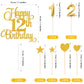 Lecferrarc 12Th Birthday Cake Decorations, 12Th Birthday Candles Cake Numeral Candles And Glitter Happy 12Th Birthday Cake Toppe