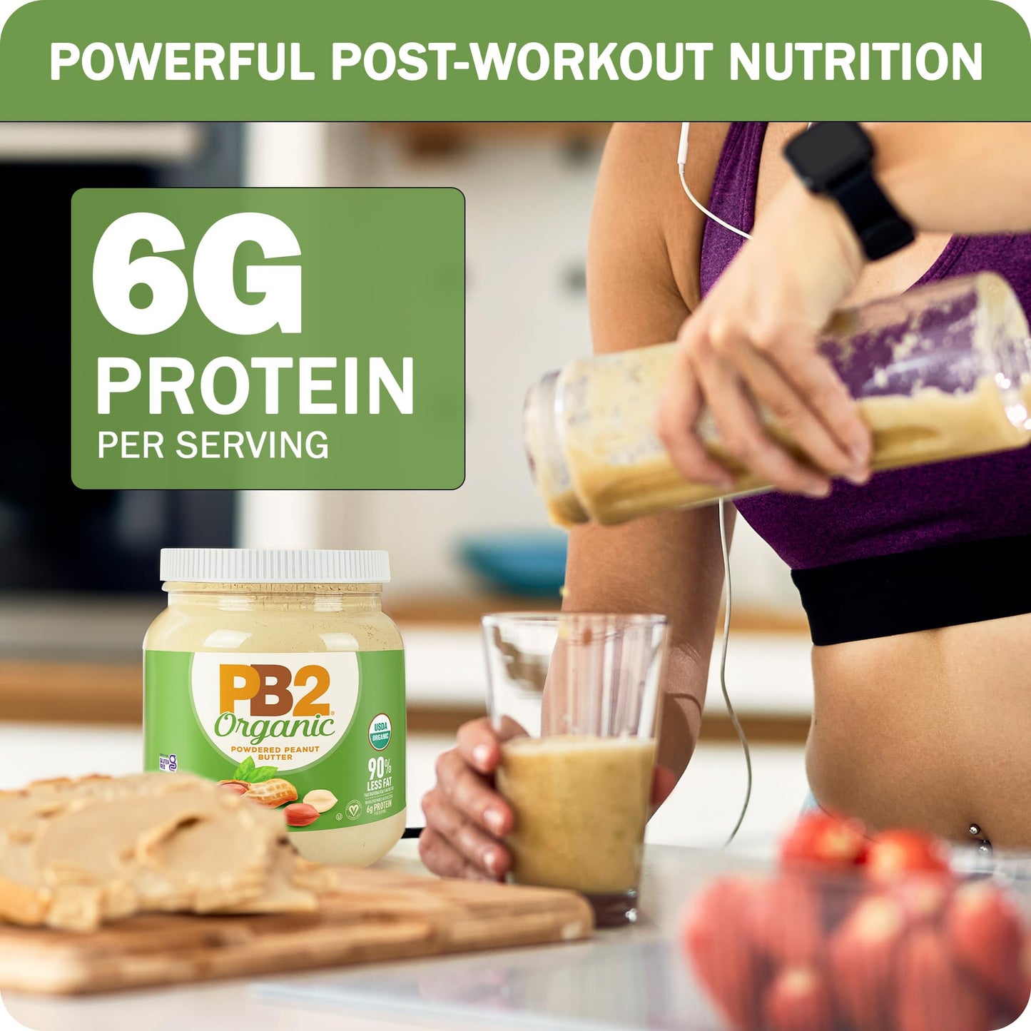 Pb2 24Oz Organic Powdered Peanut Butter - Usda Organic Certified, Non-Gmo Project Verified, Gluten-Free