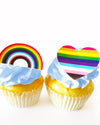 Sugar Robot Pride Decorations for Cake Decorating - Rainbow Cake Toppers and Hearts Cupcake Toppers - Made in the USA - Premium 