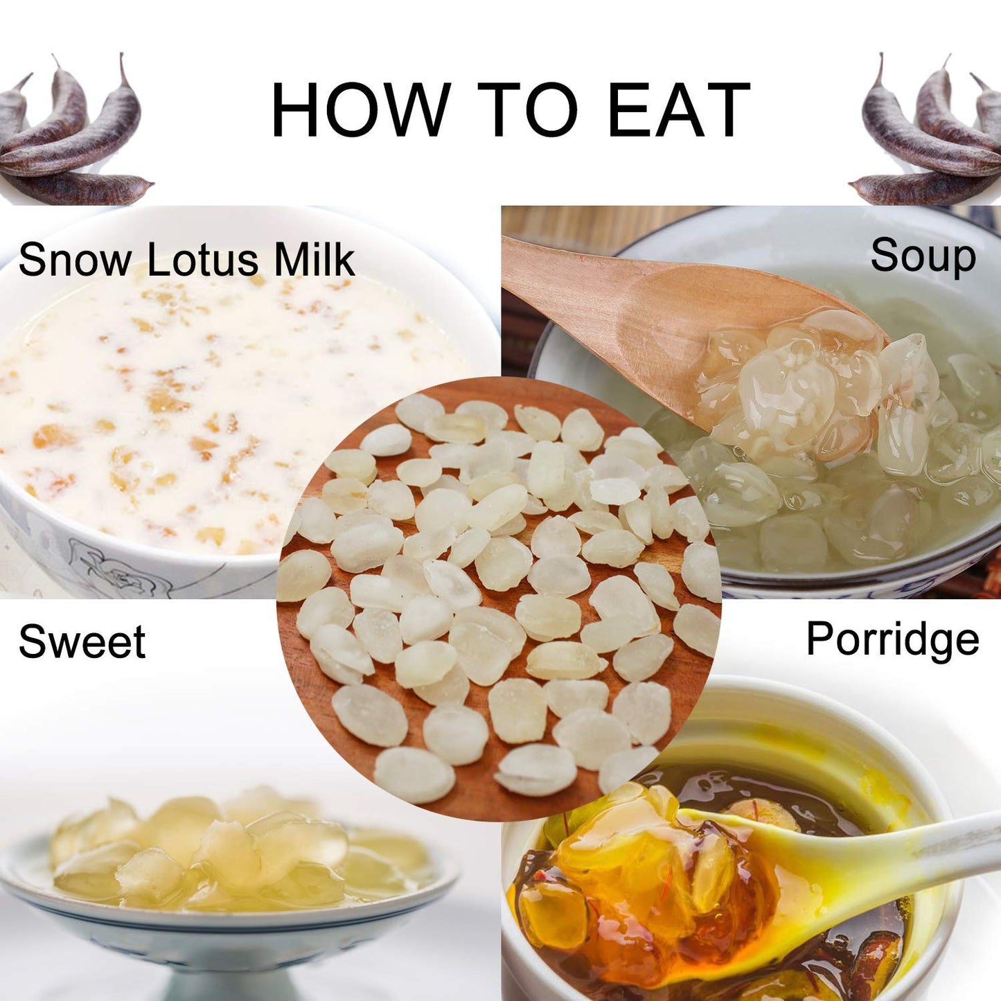 Dol Dried Natural Malaysia Snow Swallow Gum Gleditsia Sinensis 清熱潤肺 排毒養顏 Aaa級精選 野生雙莢皂角米 雪蓮子 (8.00)