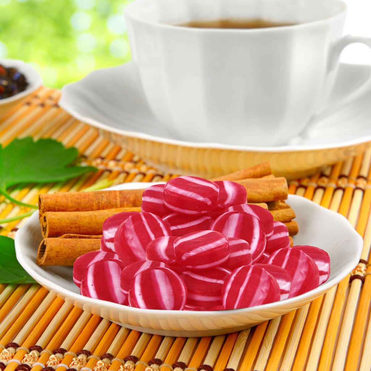 SWEETSIDE CANDY CO. Striped Cinnamon Discs, 2 lb Bag, Individually Wrapped, Bold Flavor