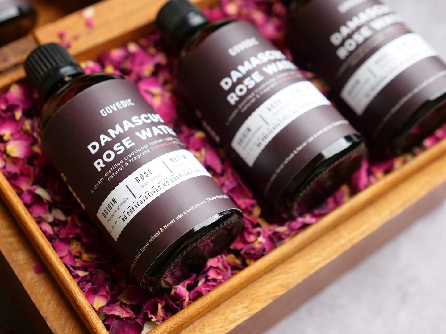 govedic Rose Water for Cooking  Baking  Cocktails | 100% Food Grade Rose Water | Face & Hair Care | Steam-Distilled Edible Damask Rose | 100 ml 3.38 Oz