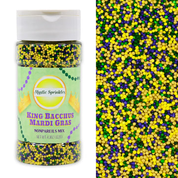 Mystic Sprinkles Mardi Gras Sprinkle Mixes (King Bacchus Nonpareil Mix)