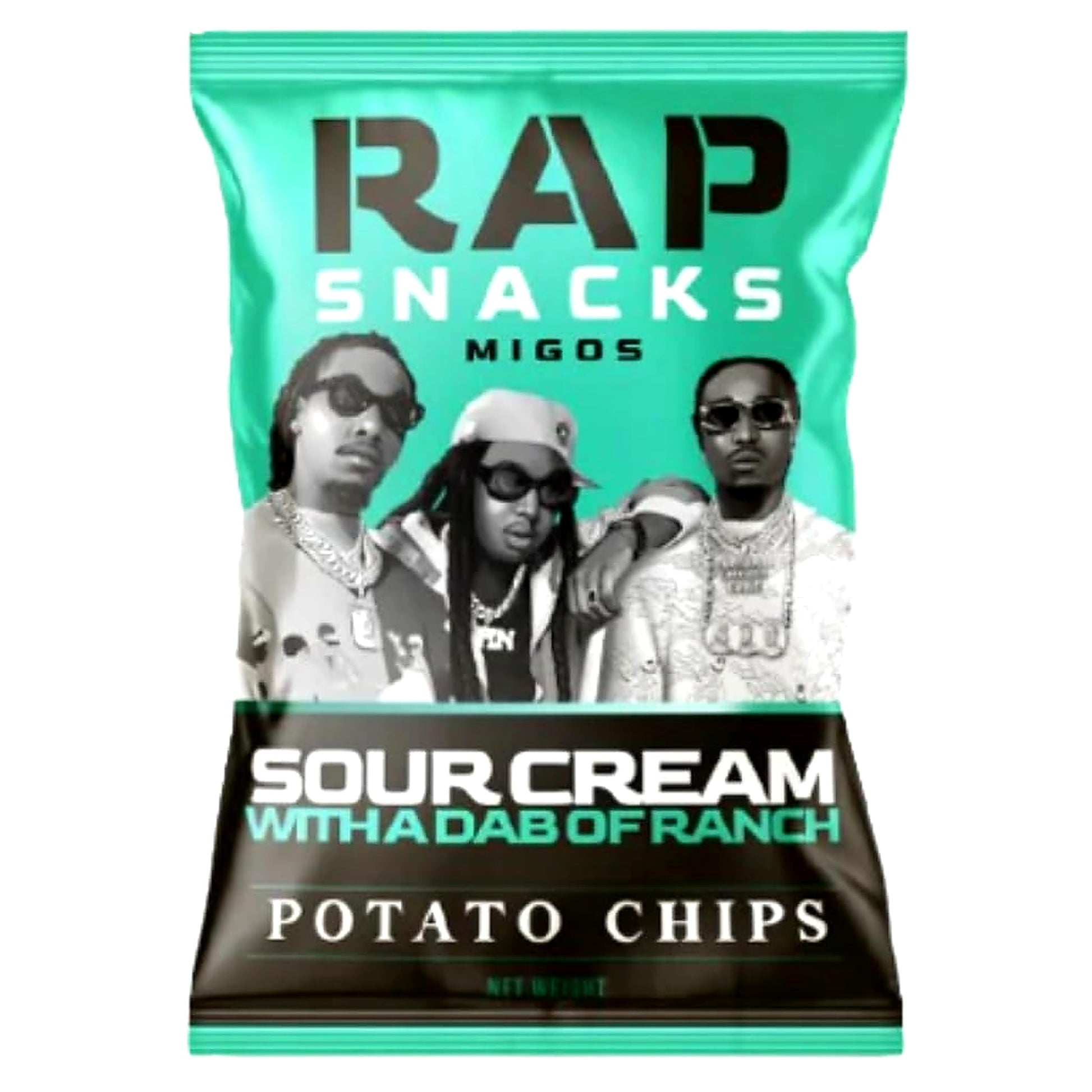 Migos Sour Cream With A Dab Of Ranch | Rap Snacks, Riega Snacks | 2 Ounce Pack of 6