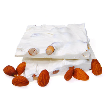 CandyKorner White Chocolate Almond Bark - Gourmet Handmade Chocolate with Roasted Almonds - 8 Ounces - Half Pound