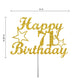 71 Birthday Cake Topper Gold Glitter, Party Decoration Ideas, Premium Quality, Sturdy Doubled Sided Glitter, Acrylic Stick. Made