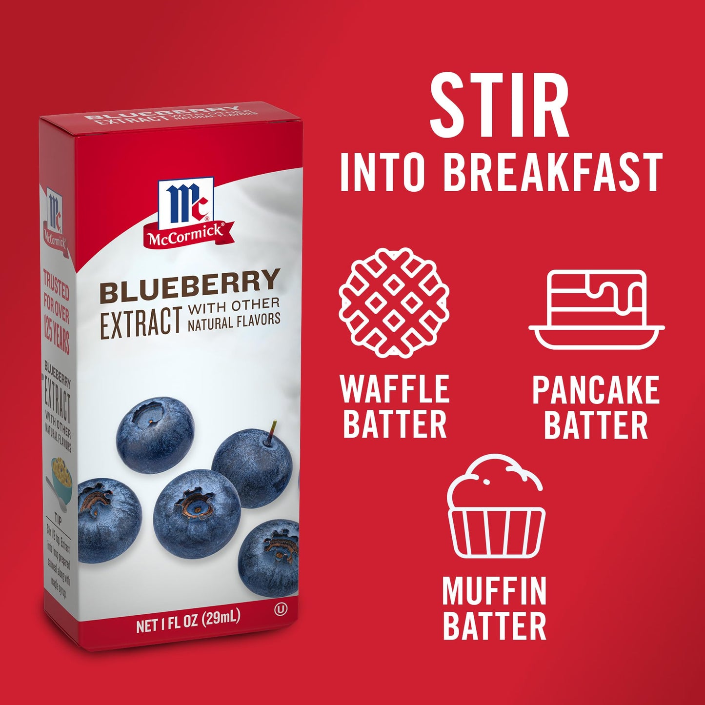 Mccormick Blueberry Extract With Other Natural Flavors, Distinctive, Sweet Blueberry Flavor And Aroma For Baking Cookies, Cake,