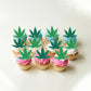 ZHUOWEISM Cupcake Toppers, 60 PCS Edible Pot Leaf Design 7, Standard Size, Birthday Party Decorations