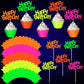 40 Pcs Glow In The Dark Neon Cupcake Toppers Glow Party Supplies Neon Glow Cupcake Wrappers For Glow Neon Birthday Party Wedding