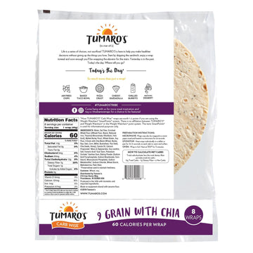 TUMAROS 9 Grain with Chia, 8 Count (Pack of 6)