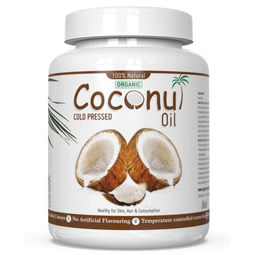 Gmore Extra Virgin Coconut Oil Jar | 100% Pure & Raw Cold Pressed Coconut Oil | Unrefined & Centrifuged | Edible Grade For Cooki