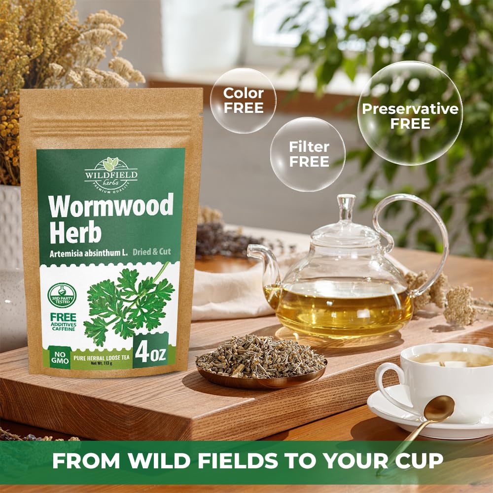 4 oz. Wormwood Tea Wormwood Herb Dried Herb Tea (Artemisia Absinthium) - 113g Dry Wood Worm Artemisiae Absinthii Herba Artemisa