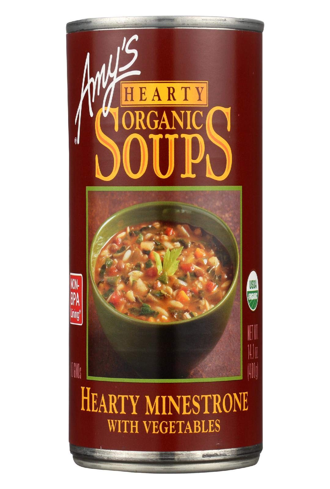 Amys Organic Hearty Minestrone with Vegetables Soup, 12.7 Ounce - 12 per case.