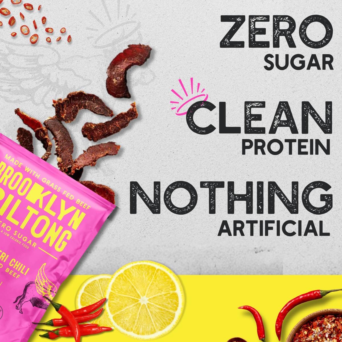 Brooklyn Biltong Air Dried Beef Snack - Gluten Free, Sugar Free, 8 oz, Pack of 2, Whole30, Paleo, Keto