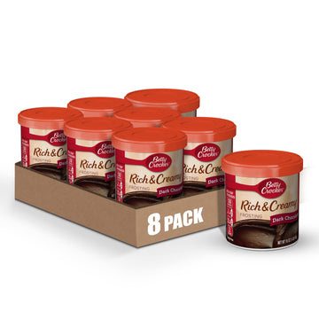 Betty Crocker Rich & Creamy Gluten Free Dark Chocolate Frosting, 16 oz. (Pack of 8)