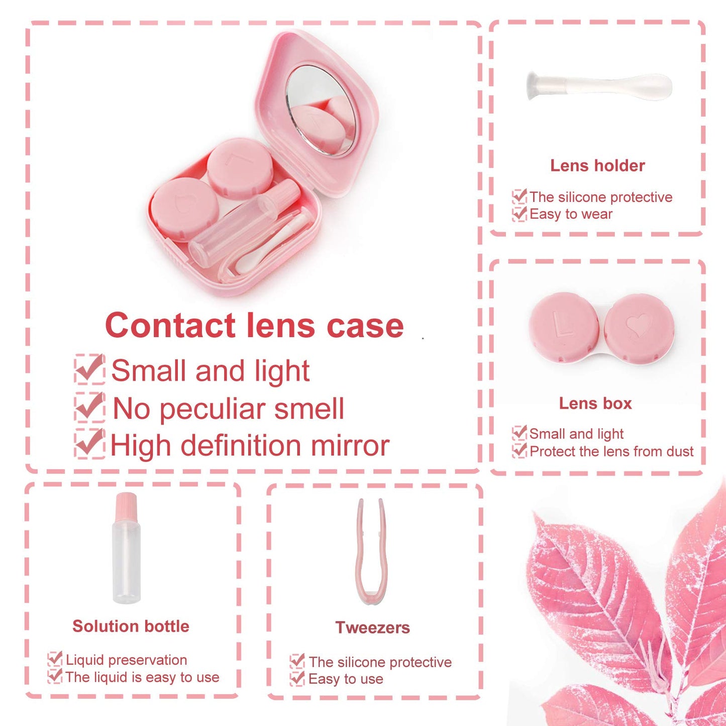 Qvvq 4Pcs Contact Lens Case, Colorful Contact Lens Box Holder Container, Outdoor Mini Contact Lens Soak Storage Kit With Mirror