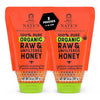 Nature Nate s 100% Pure USDA Organic Raw & Unfiltered Honey, Two 14 oz. No-Drip Sustainable Squeeze Pouches; Purity Guarantee, 