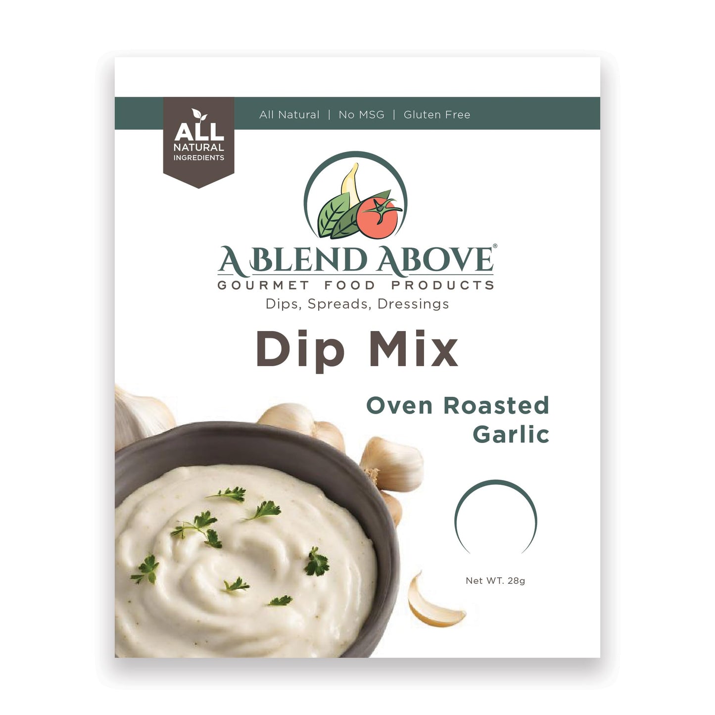 A Blend Above Oven Roasted Garlic Dip Mix, Gluten-Free, 3 oz, (3 Pack), All Natural, Easy to Make