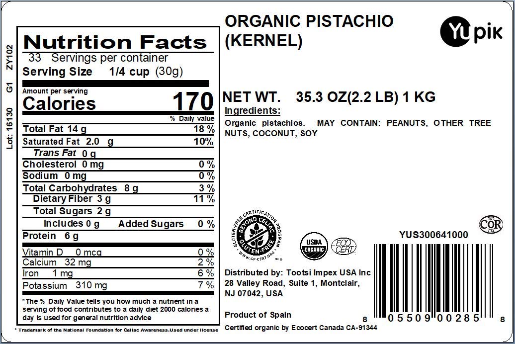 Yupik Organic Raw Pistachios, No Shells, 2.2 Lb, Gluten-Free, Non-Gmo, Kosher, Vegan, Kernels, Unsalted, Crunchy Shelled Nuts, S