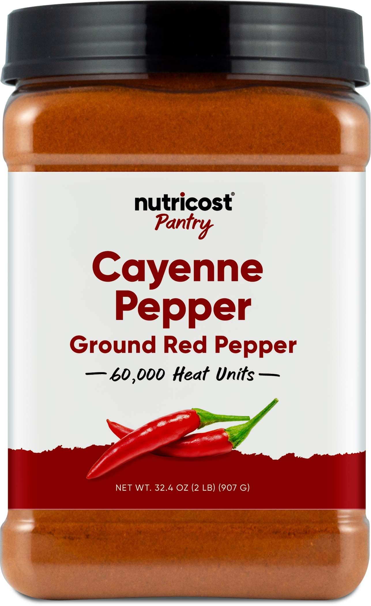 Nutricost Pantry Cayenne Pepper 60,000 Heat Units (2 Pounds) - Ground Red Pepper Powder, Vegan, Gluten-Free, GMO-Free