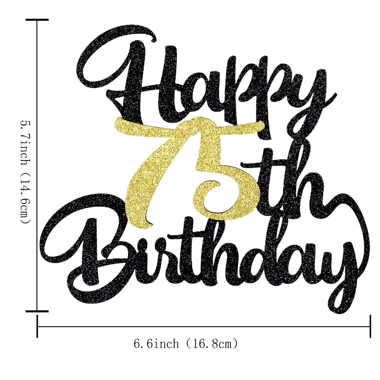 Klionjor 75Th Happy Birthday Cake Topper Happy Birthday Cake Decoration 75Th Birthday Party Decoration Gift Plugin
