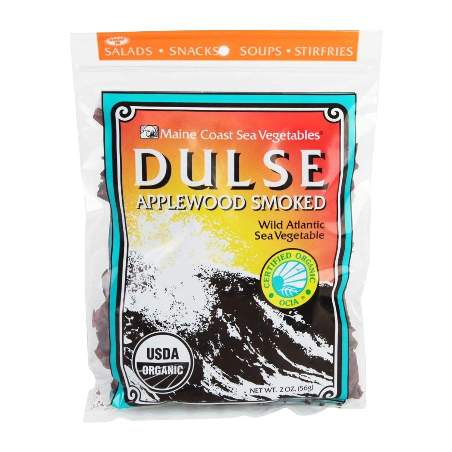 Maine Coast Sea Vegetables Organic Smoked Dulse Whole Leaf Seaweed Snack, 2 oz - Nutritious Iodine & Mineral Source