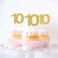 Unimall 24 Pieces Number 10 Cupcake Toppers, Gold Glitter 10Th Birthday Cupcake Picks Mini Cake Decorations For 10 Years Old Bir