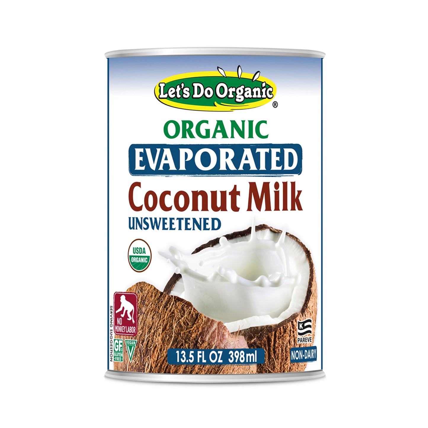 Lets Do Organic Evaporated Coconut Milk, Unsweetened, 13.5 Fl Oz, Pack of 6