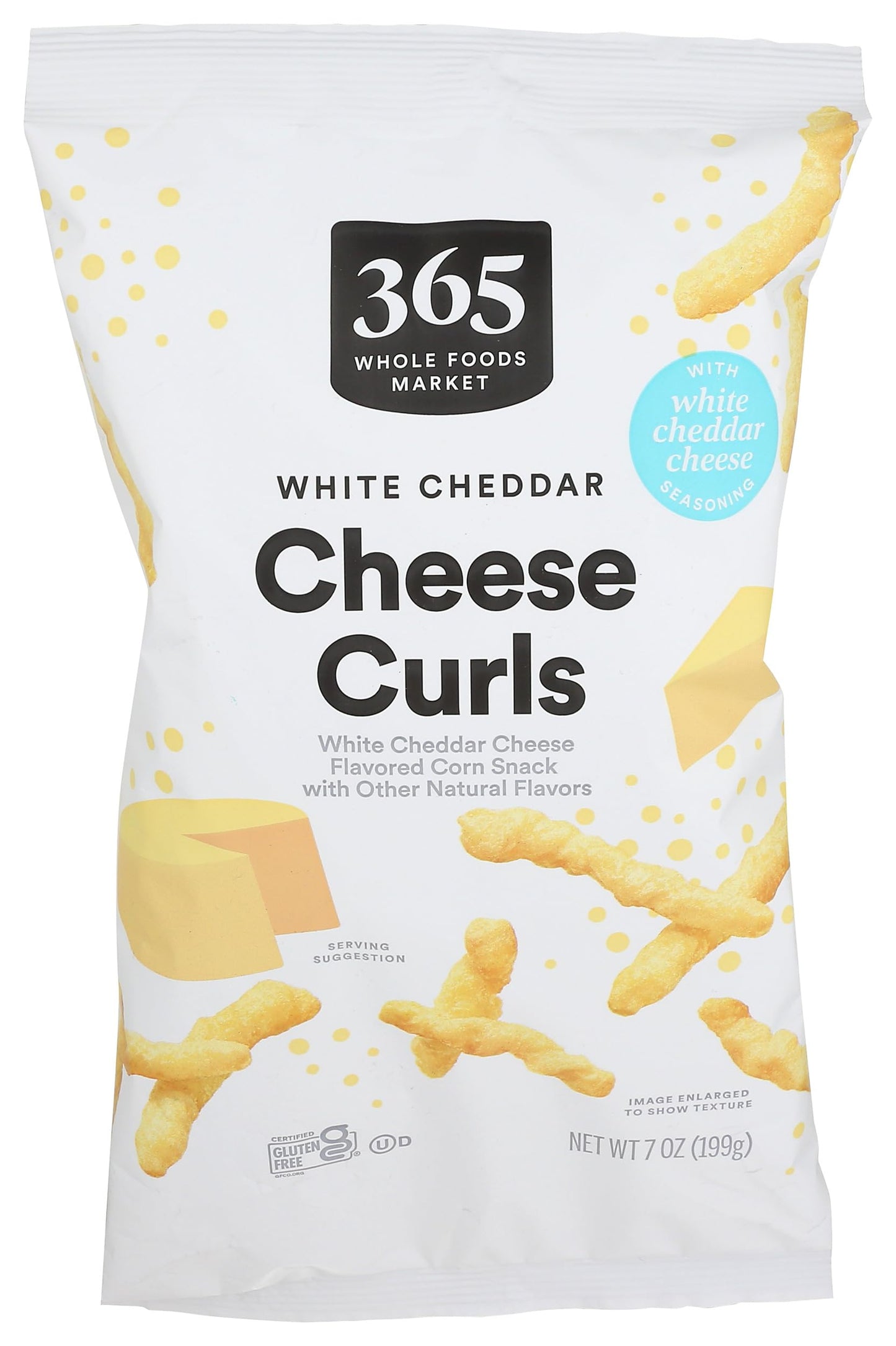 365 by Whole Foods Market White Cheddar Cheese Curls, 7 Ounce Pack