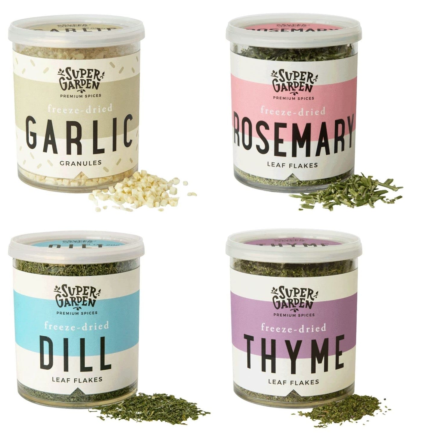 Garlic & Herbs Variety Pack - 100% Freeze Dried Spices for Cooking - No Artificial Additives or Preservatives - Dried Herbs, Spi