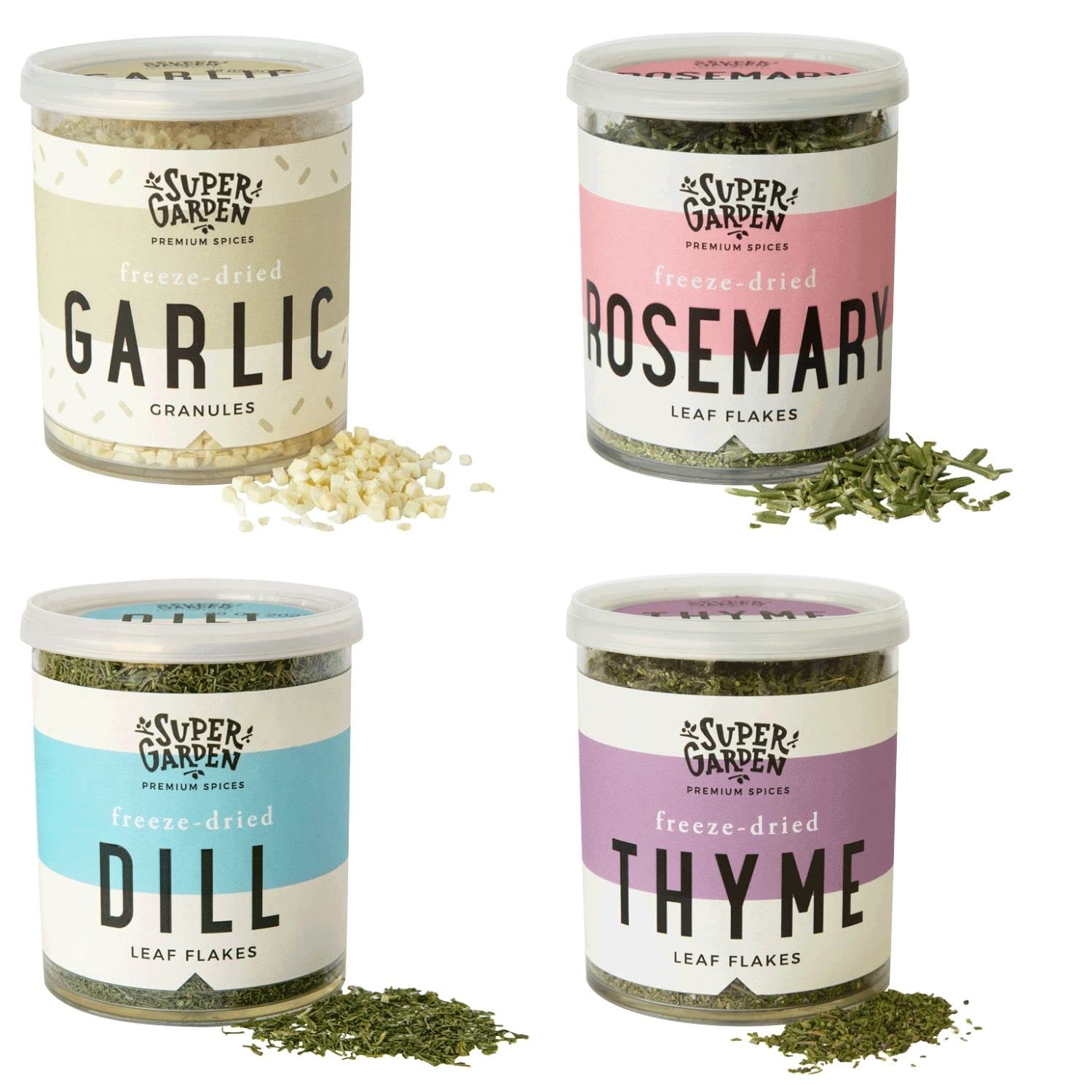 Garlic & Herbs Variety Pack - 100% Freeze Dried Spices for Cooking - No Artificial Additives or Preservatives - Dried Herbs, Spi