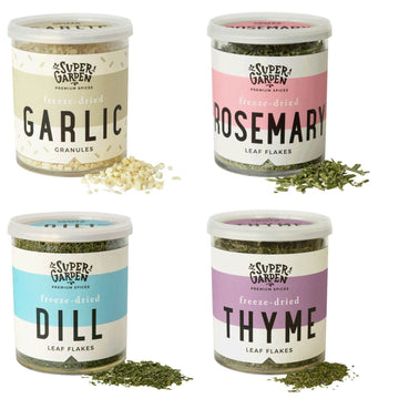 Garlic & Herbs Variety Pack - 100% Freeze Dried Spices for Cooking - No Artificial Additives or Preservatives - Dried Herbs, Spi