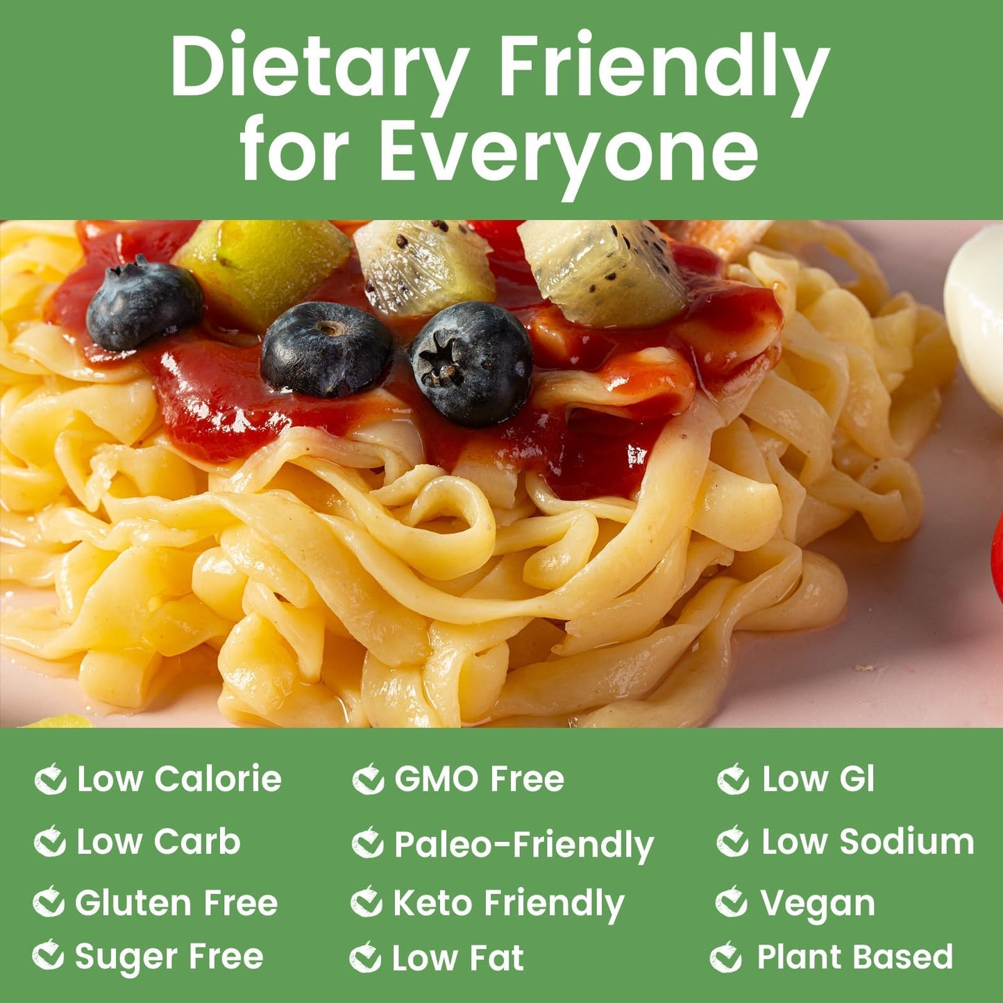 Hethstia Shirataki Noodle Fettuccine Low Calorie, Low-Carb Konjac Pasta Sugar Free, Healthy, Pre-Cooked and Ready to Eat, Keto,
