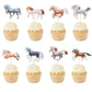 Arthsdite Horse Cupcake Toppers 24Pcs Plastic Small Equestrian Theme Baby Shower Party Decorations Style 2