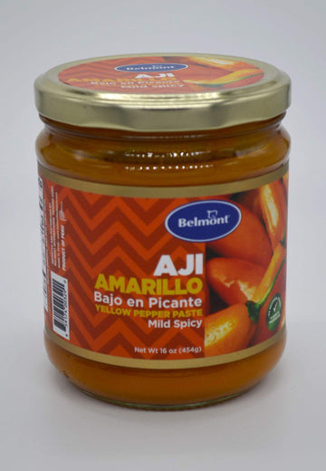 Belmont Yellow Pepper Mild Spicy Paste ( Pasta de Aji AMarillo Bajo en Picante ) 16 oz ( 454 g) Glass Jar ( 2 Jars )
