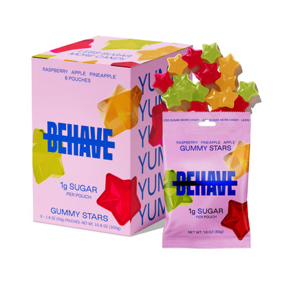 BEHAVE Low Sugar, Low Carb Gummy Candy | Healthy, High in Fiber, Keto & Diabetic Friendly Snack | Non-GMO, Gluten-Free, Dairy-Fr