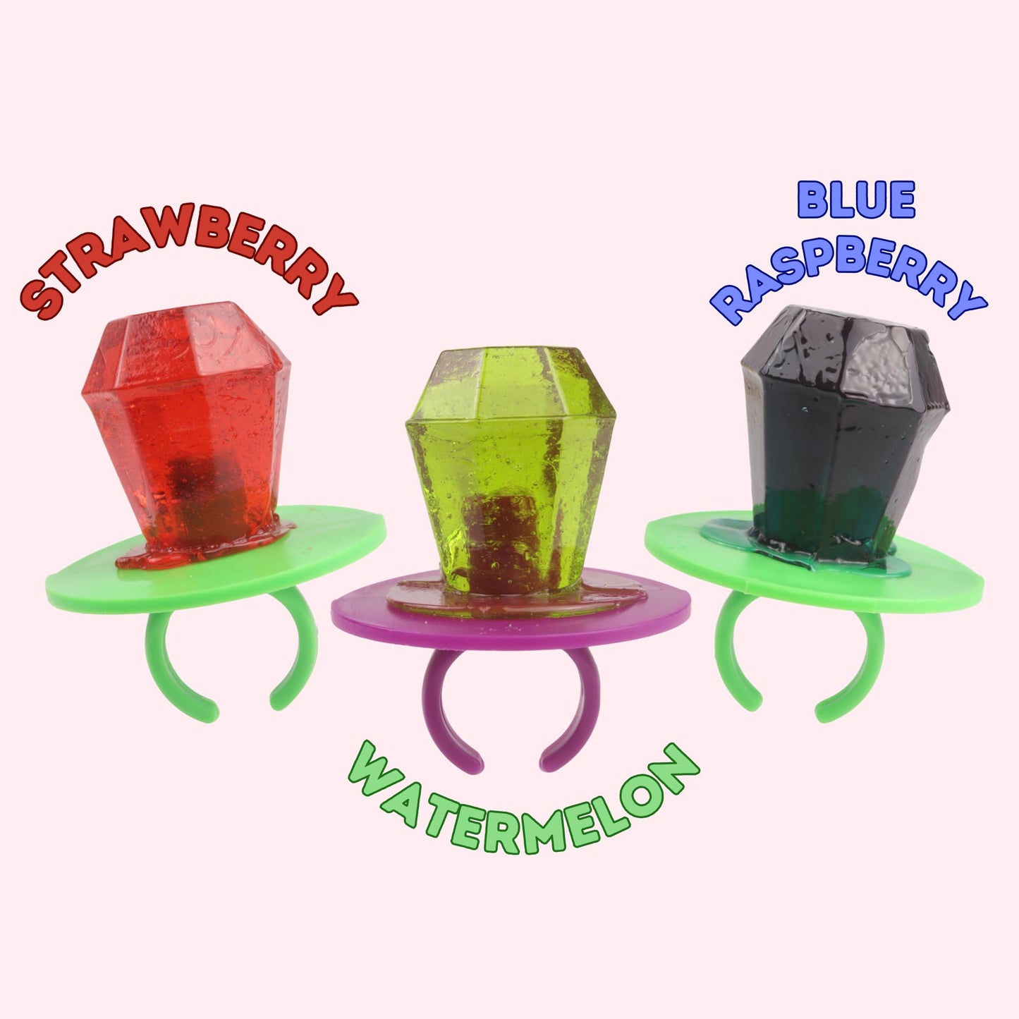 Easter Ring Pops, Watermelon, Strawberry And Blue Raspberry Flavored, Basket Stuffer Candies, 3 In Each (Pack Of 3)