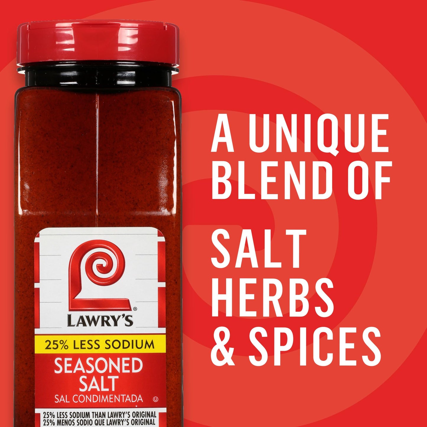 Lawrys 25% Less Sodium Seasoned Salt, 36.5 oz
